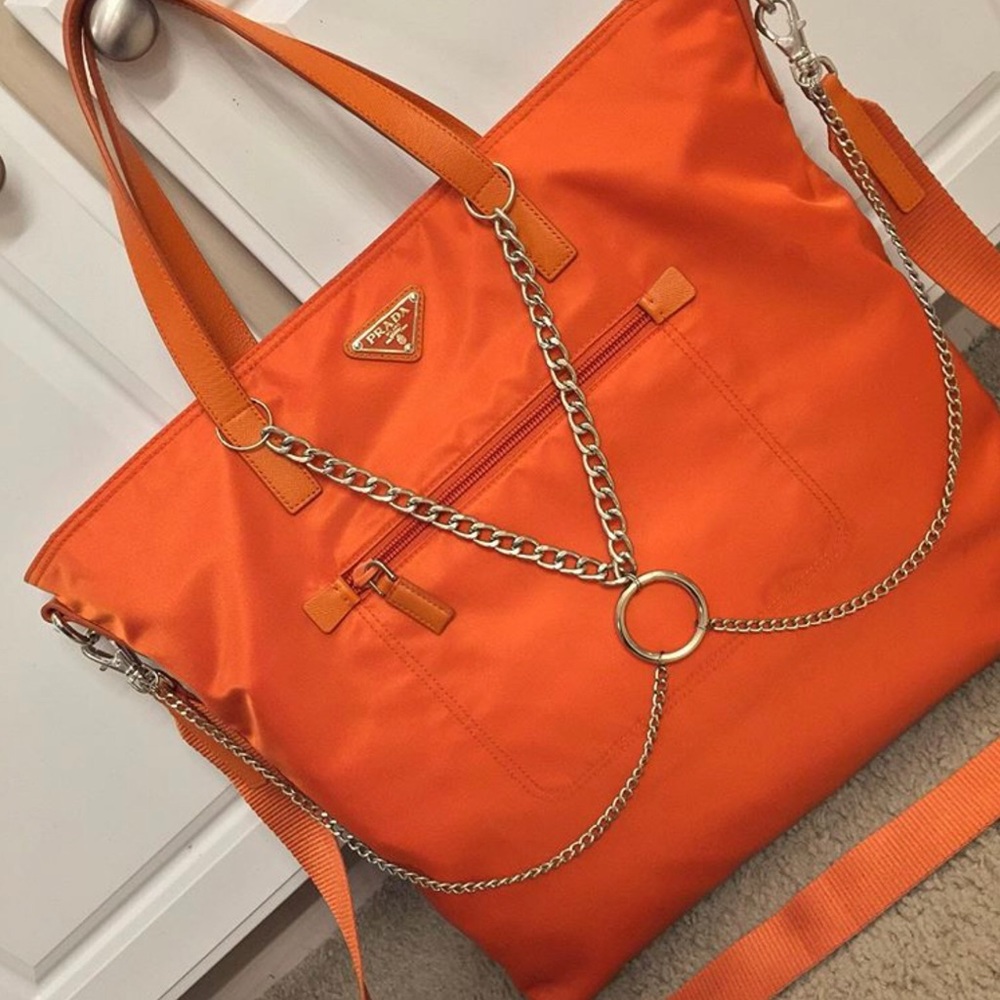 Prada Tessuto nylon and Saffiano leather tote